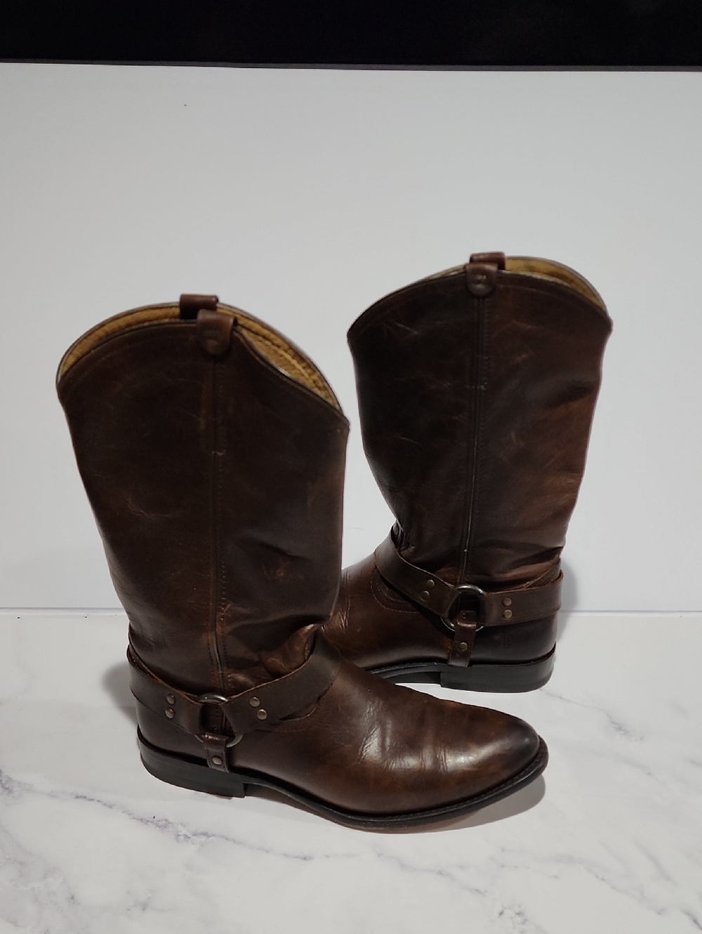 Frye  Wyatt Harness Dark Brown Western Style Boots